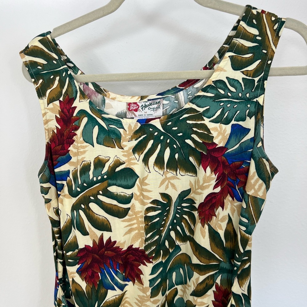 THE HAWAIIAN ORIGINAL Vintage Hilo Hattie Womens Dress Size M Long Botanical USA - Picture 2 of 9